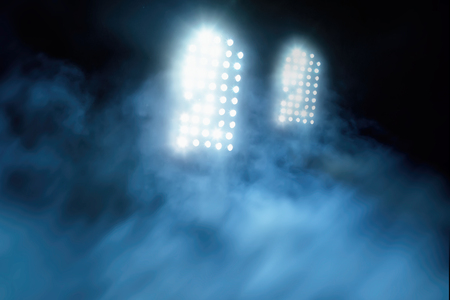 stadium lights and smokeの写真素材
