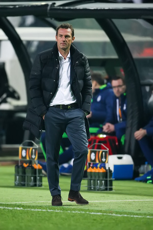 Thessaloniki, Greece, February 16, 2017: Schalke Head Coach Markus Weinzierl during the UEFA Europa League match between PAOK vs Schalke played at Toumba Stadiumのeditorial素材
