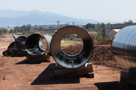 Construction of gas pipeline Trans Adriatic Pipeline - TAP in north Greece. The pipeline starts from...