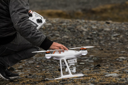 Jokulsarlon, Iceland - Marsh 27, 2017: A drone that crashed during a flightのeditorial素材