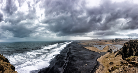 Black Sand Beach, Vik, Icelandの写真素材