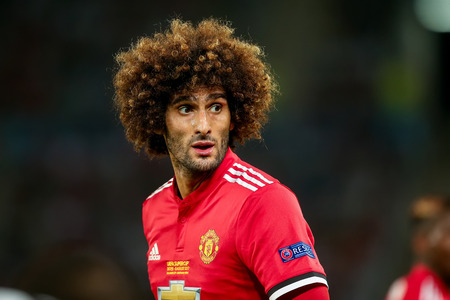 Skopje, FYROM - August 8,2017: Manchester United Marouane Fellaini during the UEFA Super Cup Final match between Real Madrid and Manchester United at Philip II Arena in Skopjeのeditorial素材