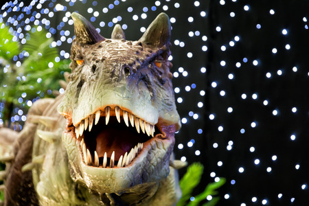 realistic of beautiful dinosaur model in the theme park in Thessalonikiのeditorial素材