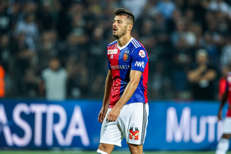 Thessaloniki, Greece - July 24, 2018: Player of Basel Albian Ajeti in action during the UEFA Champions League Second qualifying round , 1st  match between PAOK vs Basel played at Toumba Stadiumのeditorial素材