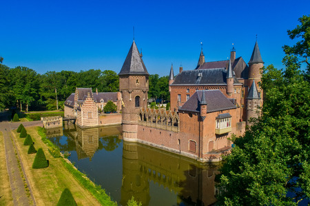 Aerial view of Heeswijk Castle in the Netherlands.のeditorial素材