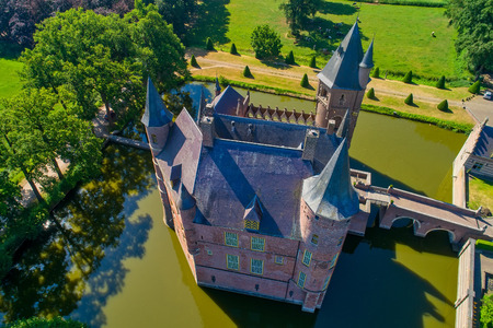 Aerial view of Heeswijk Castle in the Netherlands.のeditorial素材