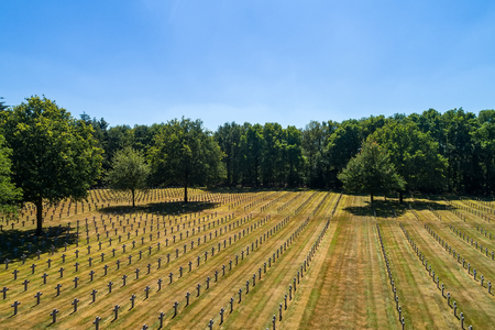 Ysselsteyn, Netherlands - June 29, 2018: Aerial view of Ysselsteyn is the largest German war cemetery in the world containing the graves of 31,598 German war dead, during World War II.のeditorial素材