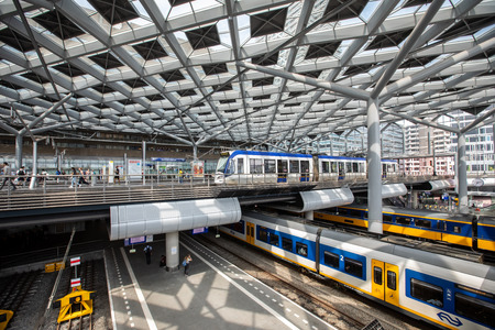 Hague, Netherlands - July 6, 2018: The Hague central train station in the Netherlands.のeditorial素材