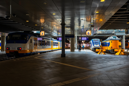 Hague, Netherlands - July 6, 2018: The Hague central train station in the Netherlands.のeditorial素材