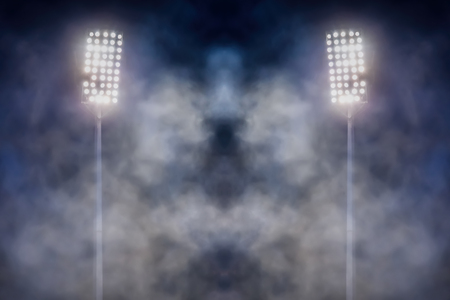 stadium lights and smokeの写真素材