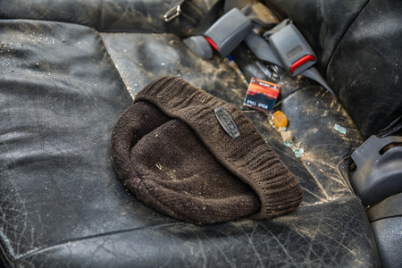 Thessaloniki, Greece - November 13, 2018: A dead and nine injured illegal immigrants are the report of the traffic accident on a bypass of the Egnatia Motorway in Thessalonikiのeditorial素材