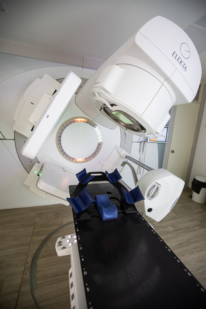 Thessaloniki, Greece - Novemper 21, 2018: Official opening of the first linear accelerator technology IMRT, IGRT, VMAT of the Department of Radiotherapy Oncology at TheageniÎ¿ Hospital in northern Greeceのeditorial素材