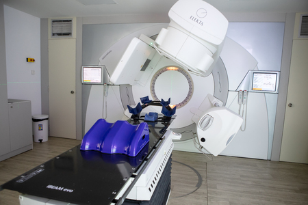Thessaloniki, Greece - Novemper 21, 2018: Official opening of the first linear accelerator technology IMRT, IGRT, VMAT of the Department of Radiotherapy Oncology at TheageniÎ¿ Hospital in northern Greeceのeditorial素材