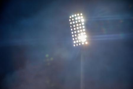 stadium lights and smokeの写真素材