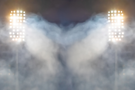 stadium lights and smokeの写真素材