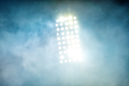 stadium lights and smokeの写真素材