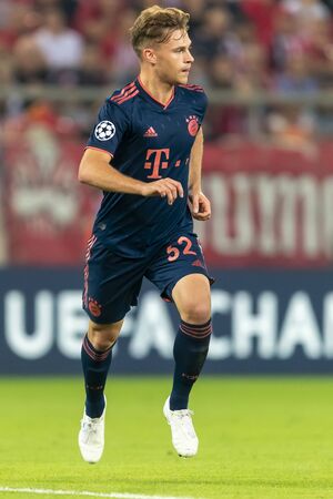 Piraeus, Greece - October 22, 2019: Player of Bayern  in action during the UEFA Champions League game between Olympiacos vs Bayern at Georgios Karaiskakis stadiumのeditorial素材
