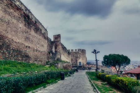 Thessaloniki, Greece - March 31, 2020: A view of empty streets, parks, squares and attractions in Thessaloniki after Greece imposed a lockdown to slow down the spread of the coronavirus diseaseのeditorial素材