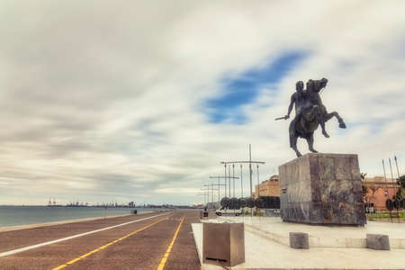 Thessaloniki, Greece - April 2, 2020: A view of empty streets, parks, squares and attractions in Thessaloniki after Greece imposed a lockdown to slow down the spread of the coronavirus diseaseのeditorial素材