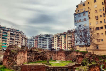 Thessaloniki, Greece - April 3, 2020: A view of empty streets, parks, squares and attractions in Thessaloniki after Greece imposed a lockdown to slow down the spread of the coronavirus diseaseのeditorial素材