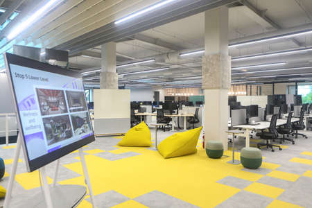 Thessaloniki, Greece,12 October 2021: New Pfizer's center for Digital Innovation and Business Operations and Services, during its inaugurationのeditorial素材