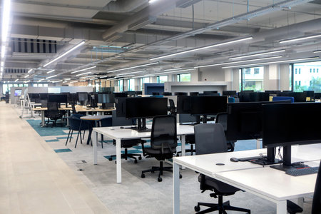 Thessaloniki, Greece,12 October 2021: Interior view of new Pfizer's center for Digital Innovation and Business Operations and Services. Creative and entertaining environmentのeditorial素材