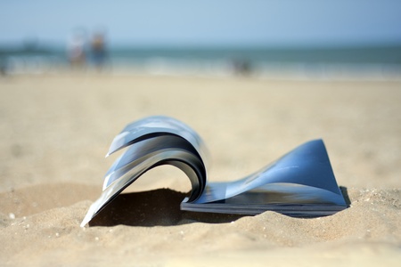 magazine on the beachの写真素材