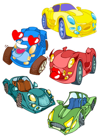 Cartoon transport.Multi-colored cars toys.のイラスト素材