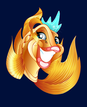Fairytale goldfish in the crown.のイラスト素材