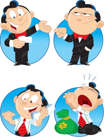 The illustration shows a few characters managers. These are men, they do business.のイラスト素材