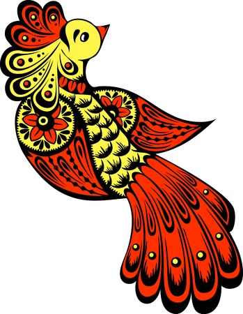  The illustration shows a beautiful fabulous bird, isolated on white background のイラスト素材