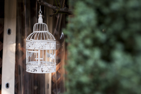 A vintage metal cageの写真素材