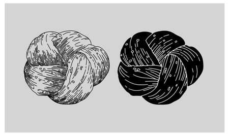 Vector collection of bakery and bakery in engraving style for posters, decoration and print, logo....