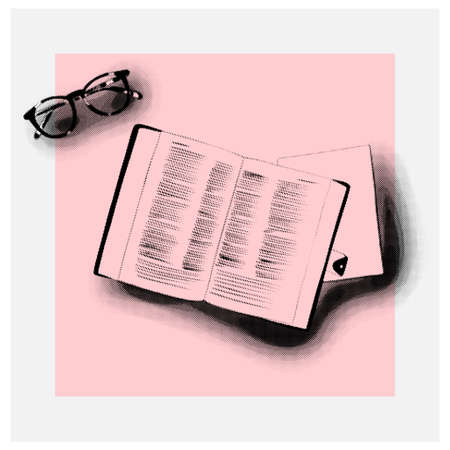 Morning prayer with Bible and coffee. Vector.のイラスト素材