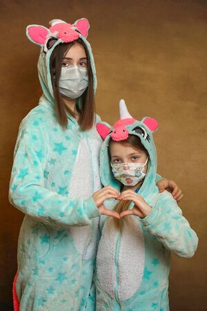 Children in a sling against the virusの写真素材