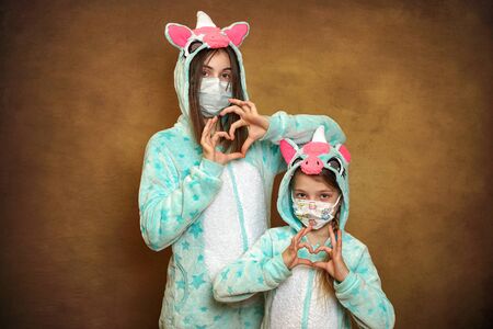 Children in a sling against the virusの写真素材