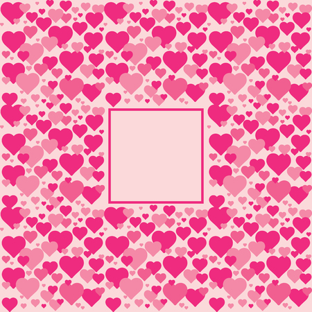 Hearts pattern, symbol background. Valentine's day and Mother's day print banner, pink, red colors. Wedding cardのイラスト素材