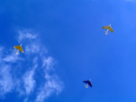 Kite Airplanes on blue sky