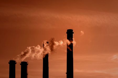 Industrial chimneysの写真素材