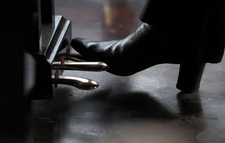 Playing the piano: pedalの写真素材