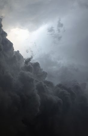 Dramatic clouds during a rainstorm
