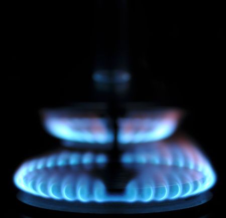 Burning gas of a kitchen range