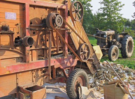 Ancient farming machinesの写真素材