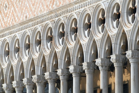 Italy, Venice: Doges palace facadeの写真素材