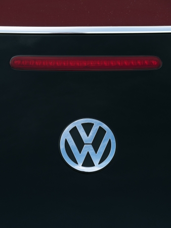 Padua, Italy - September 2, 2012: Volkswagen metallic logo on a Beetle tailgate. Volkswagen is a German, world famous, motor vehicles manufacturer brand. Shot in a public parking in Padua, Italy.のeditorial素材