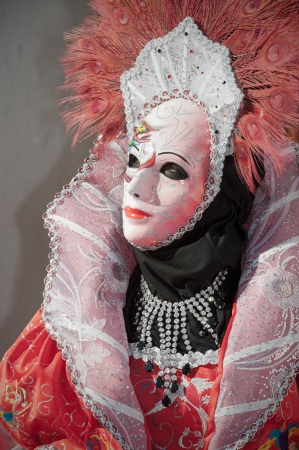 Venice, Italy - February 17, 2012: Mask posing in Saint Mark square during famous Venetian Carnival celebrations. Shot in Venice, Italyのeditorial素材