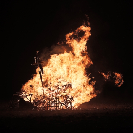 Night bonfireの写真素材