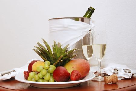 Fruit and Champagneの写真素材