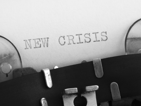New Crisis on typewriterの写真素材