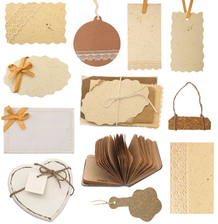 collection of tags and blank backgroundsの写真素材